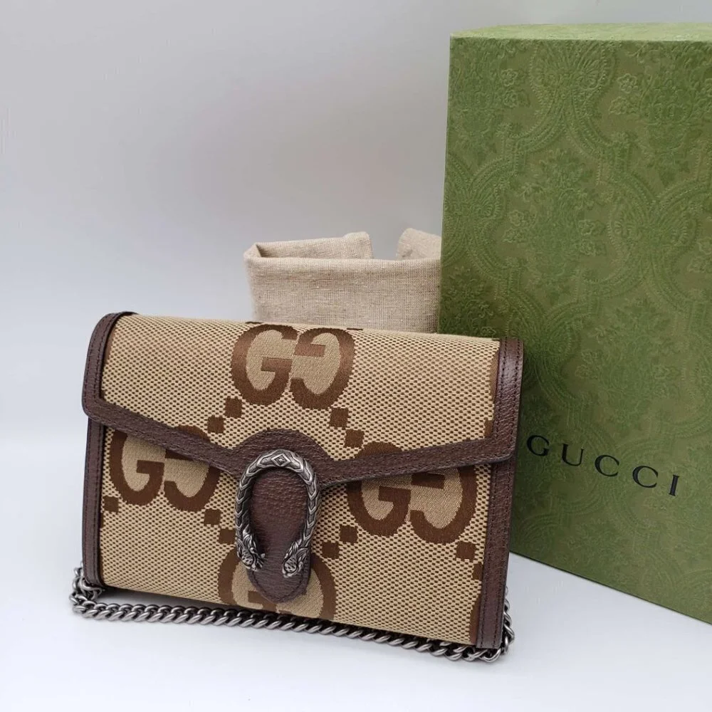 Gucci Dionysus GG Supreme Mini Chain Bag NWOT | Beige Monogram Canvas Crossbody - Picture 2 of 15